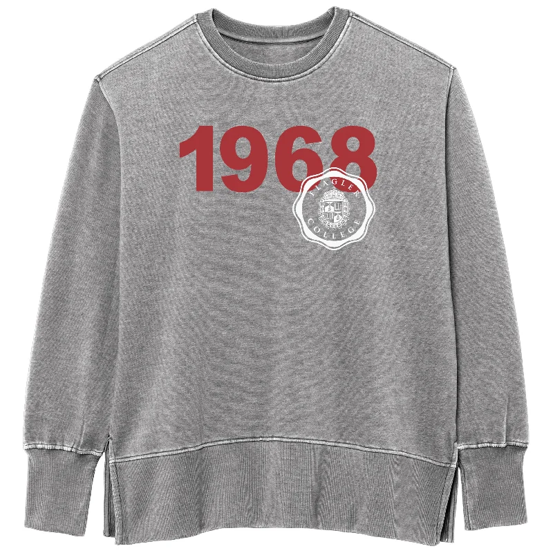 Women's Sweatshirts with Fresh Color Combinations -Women's Weathered Oversized 1968 Crew