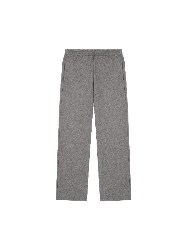 Women's Knit Sweater with Modern Twist -Womens Recycled Wool Jersey Wide-Leg Track Pants—volcanic grey