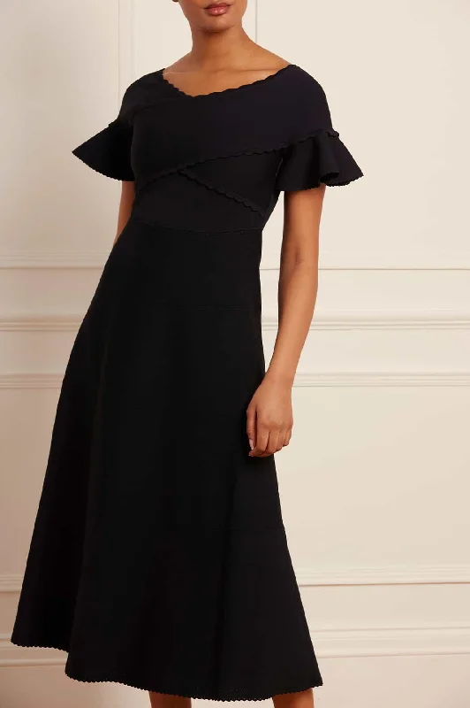 Knit Tops with Fringed Hems-Wrap Front Knit Gown