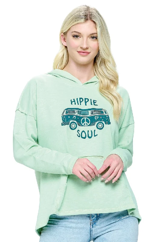 Women's Sweatshirts with Relaxed Neckline -Yak & Yeti Hippie Soul Hoodie