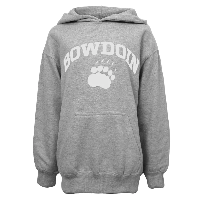 Women's Sweatshirts for Quick Workouts -Youth Hood with White Bowdoin & Paw from MV Sport