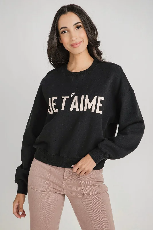 Women's Sweatshirts for Running and Fitness -Z Supply Je Taime Sweatshirt