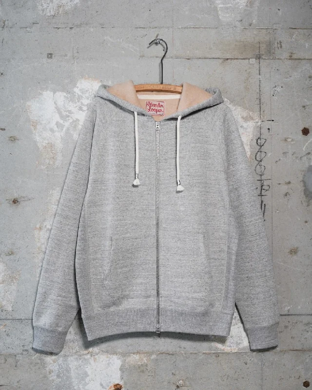 Women's Sweatshirts with Bold Solid Colors -Zip Hoodie - Fleeced Foxfibre® - Heather Grey Women's Sweatshirts with Bold Solid Colors -Zip Hoodie - Fleeced Foxfibre® - Heather Grey
