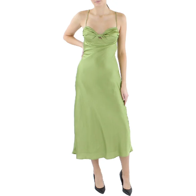 Satin Slip Dress with Lace Edging -Satin Slip Dress with Sheer Lace Sleeve -ASTR the Label Womens Mariela Satin Long Slip Dress Satin Slip Dress with Lace Edging -Satin Slip Dress with Sheer Lace Sleeve -ASTR the Label Womens Mariela Satin Long Slip Dress