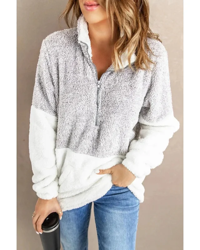 Women's Relaxed Pullover Sweater for Casual Wear-Azura Exchange Oversize Fluffy Fleece Pullover - L