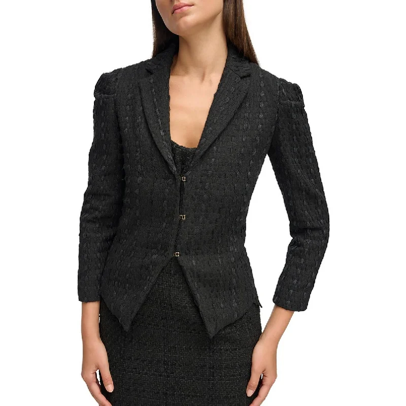 Women's Checked Summer Blazers -Donna Karan Womens Wool Suit Separate Two-Button Blazer Women's Checked Summer Blazers -Donna Karan Womens Wool Suit Separate Two-Button Blazer