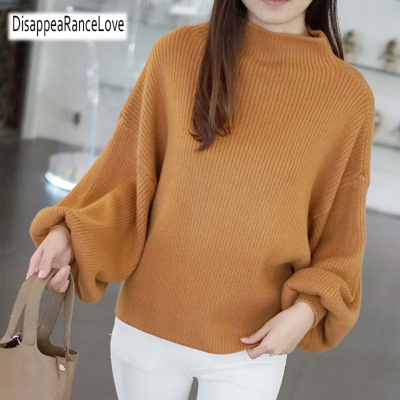 Women's Lightweight Wool Knit Pullovers Sweater for Fall-DRL 2019 New Winter Women Sweaters Fashion Turtleneck Batwing Sleeve Pullovers Loose Knitted Sweaters Female Jumper Tops 7color