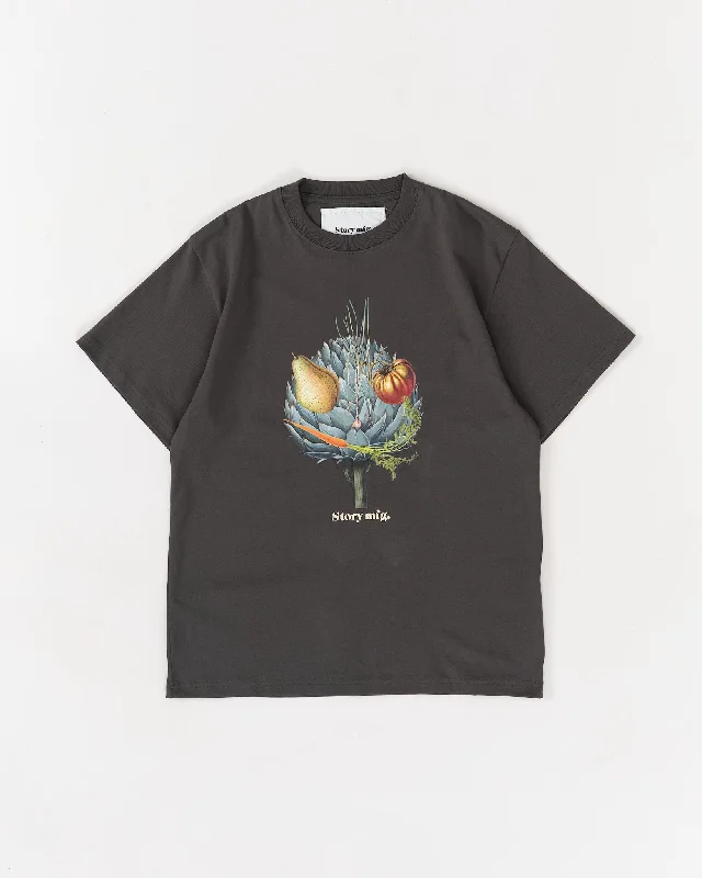 Women's Comfortable Casual Short Sleeve T-shirt -Grateful Tee SS - Charcoal Timothy
