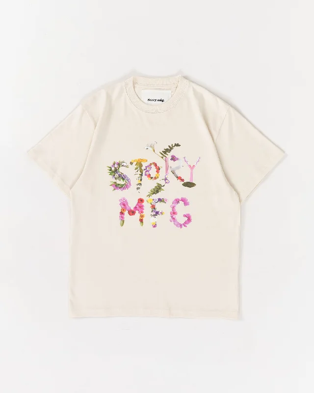 Women's Lightweight Graphic Short Sleeve T-shirt -Grateful Tee SS - Ecru Flora