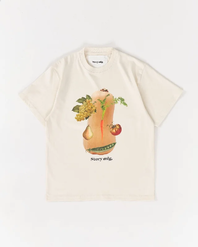 Women's Short Sleeve T-shirt with Detailed Print -Grateful Tee SS - Ecru Jeff