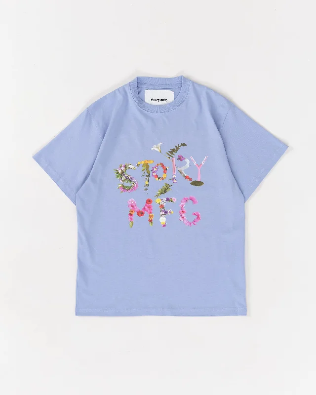 Women's Relaxed Fit Short Sleeve T-shirt for Travel -Grateful Tee SS - Purple Flora