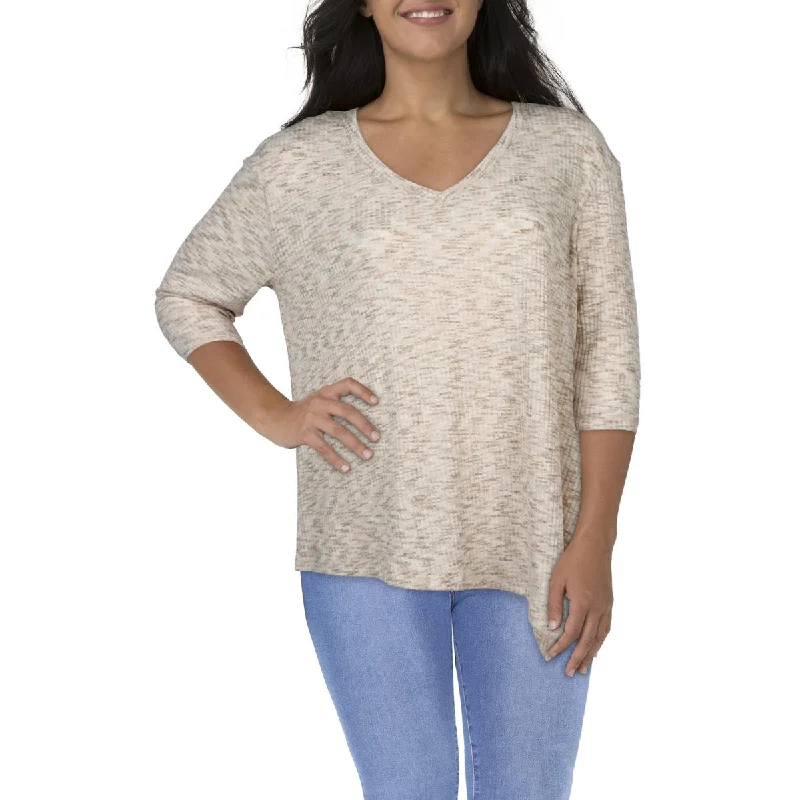 Women's Pullover with Classic Cut -Jessica Simpson Womens Plus Asymmetric Heathered Pullover Top Women's Pullover with Classic Cut -Jessica Simpson Womens Plus Asymmetric Heathered Pullover Top