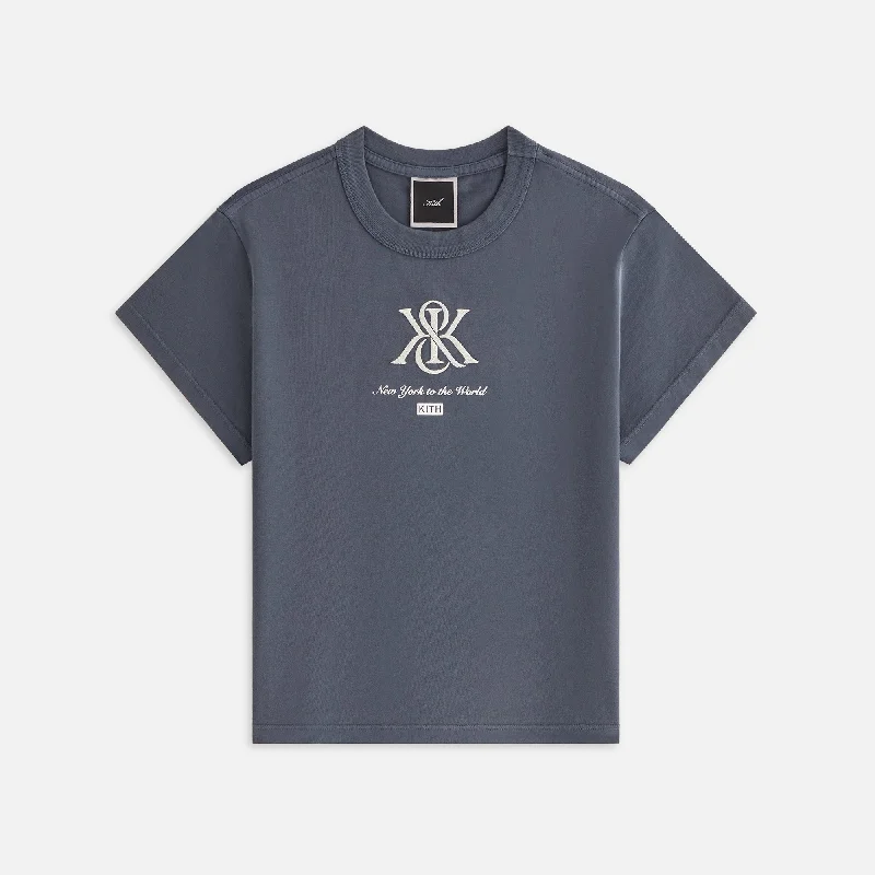Basic Women's Short Sleeve T-shirt -Kith Women Mulberry Crest Vintage Tee - Nocturnal Basic Women's Short Sleeve T-shirt -Kith Women Mulberry Crest Vintage Tee - Nocturnal