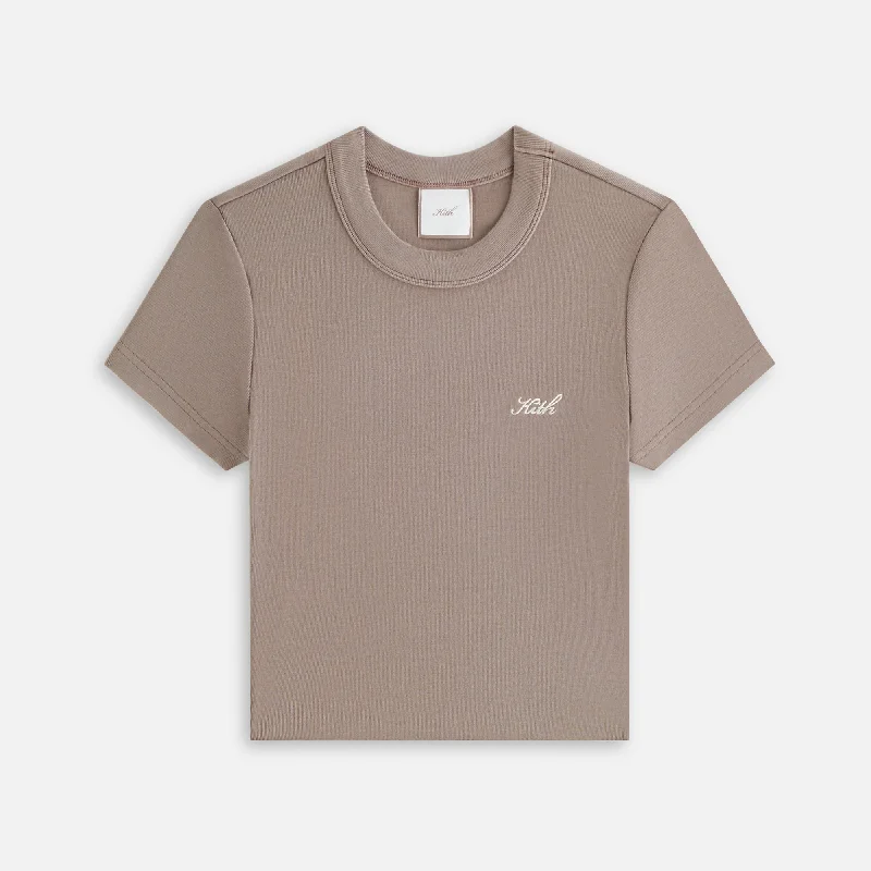 Women's Relaxed Fit Graphic T-shirt for Everyday Wear -Kith Women Mulberry Tee II - Quicksand Women's Relaxed Fit Graphic T-shirt for Everyday Wear -Kith Women Mulberry Tee II - Quicksand