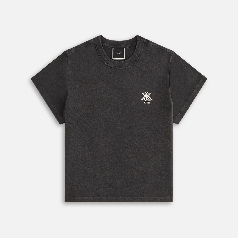 Women's Short Sleeve T-shirt for Stylish Look -Kith Women Mulberry Vintage Tee - Black Women's Short Sleeve T-shirt for Stylish Look -Kith Women Mulberry Vintage Tee - Black