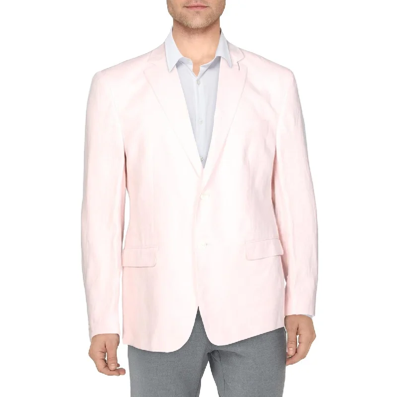 Women's Trendy Double-breasted Blazers -Lauren Ralph Lauren Mens Linen Business Two-Button Blazer