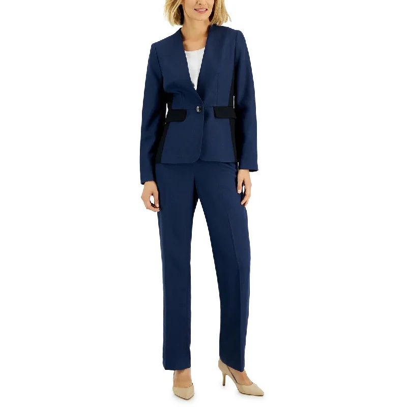 Women's Ruffled Wool Blazers -Le Suit Womens Petites Chevron Office One-Button Blazer Women's Ruffled Wool Blazers -Le Suit Womens Petites Chevron Office One-Button Blazer