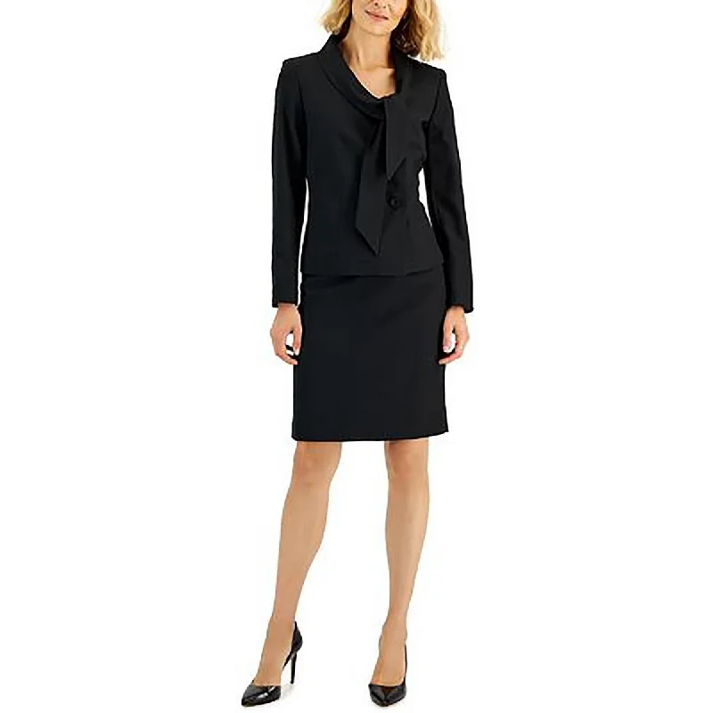 Women's Light Knit Blazers -Le Suit Womens Petites Tie Neck Business Two-Button Blazer Women's Light Knit Blazers -Le Suit Womens Petites Tie Neck Business Two-Button Blazer