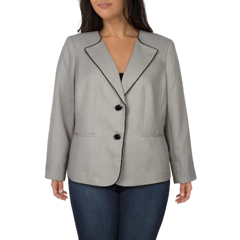 Women's Winter Fashion Blazers -Le Suit Womens Plus Pattern  Two-Button Blazer