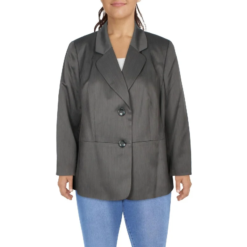 Women's Double-front Tailored Blazers -Le Suit Womens Plus Striped Two-Button Blazer Women's Double-front Tailored Blazers -Le Suit Womens Plus Striped Two-Button Blazer