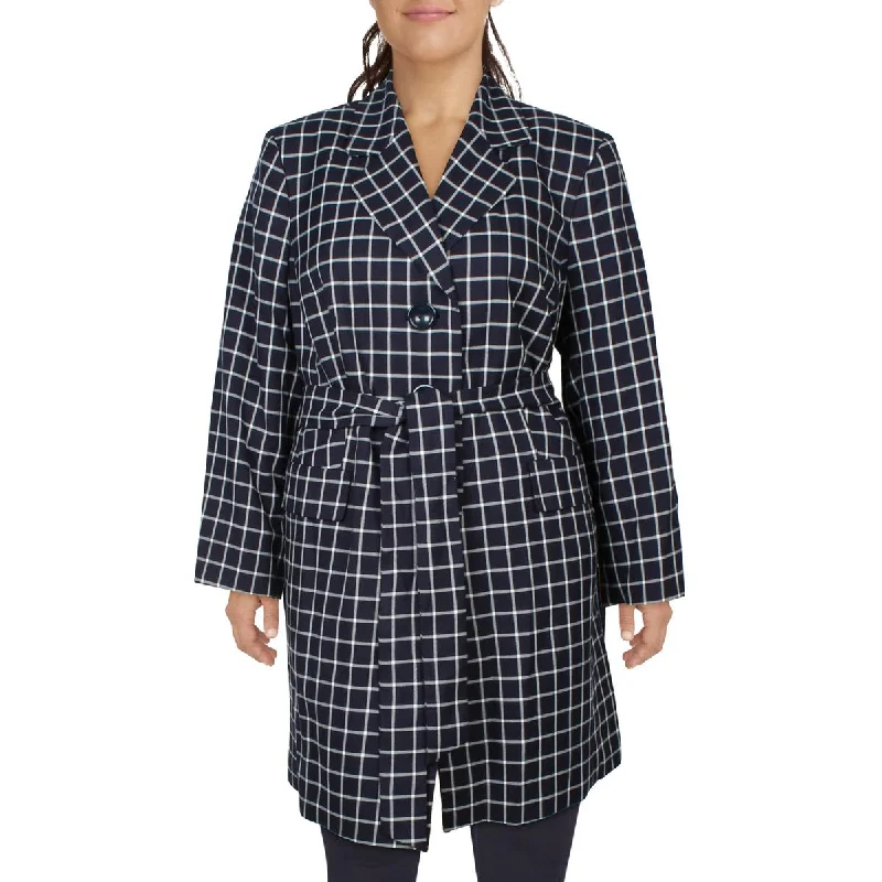Women's Blazers with Geometric Designs -Le Suit Womens Plus Window Pane Double-Breasted Blazer Women's Blazers with Geometric Designs -Le Suit Womens Plus Window Pane Double-Breasted Blazer
