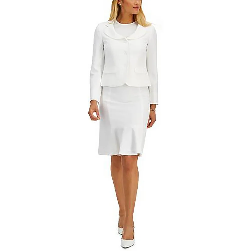 Women's Sleek Fitted Blazers -Le Suit Womens Solid  Double-Breasted Blazer