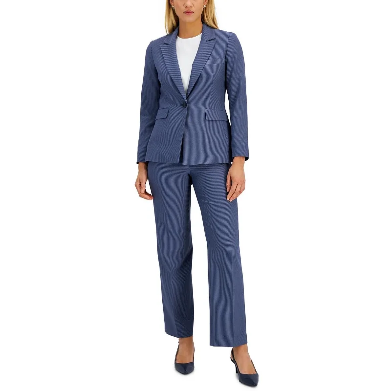 Women's Woollen Checkered Blazers -Le Suit Womens Striped Work Wear One-Button Blazer Women's Woollen Checkered Blazers -Le Suit Womens Striped Work Wear One-Button Blazer