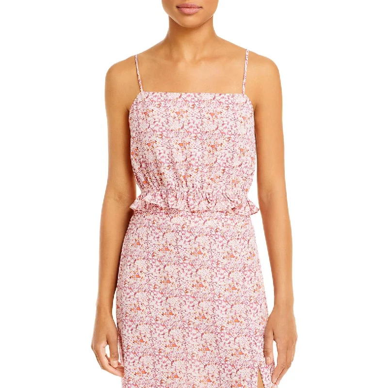 Women's Tank Tops for Comfort and Style -Lucy Paris Womens Floral Gathered Tank Top