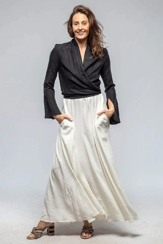 Women's Stylish Blouses -Myana Wrap Linen Blouse In Black