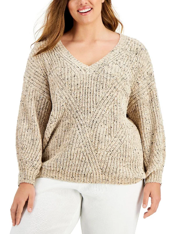 Women's Pullovers Sweater for Warm Layers-Plus Womens Chenille Pullover V-Neck Sweater Women's Pullovers Sweater for Warm Layers-Plus Womens Chenille Pullover V-Neck Sweater
