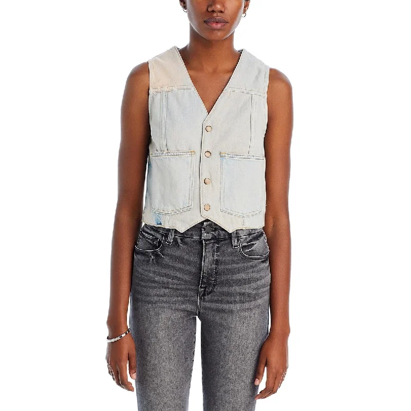 Women's Vest for Formal Attire-RE/DONE Womens Denim Denim Vest