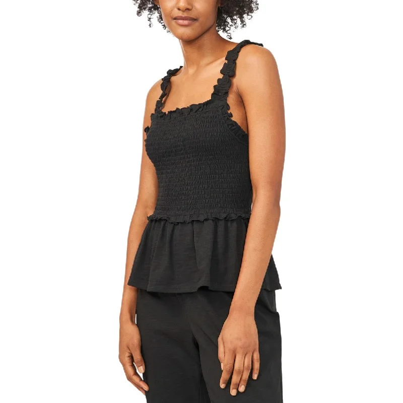Women's Camis with Unique Necklines -Riley & Rae Womens Smocked Stretch Tank Top
