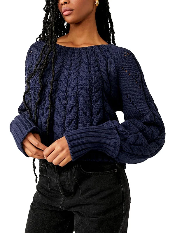 Women's Wool Knit Pullover Sweater with Open Front-Sandre Womens Knit Long Sleeve Pullover Sweater