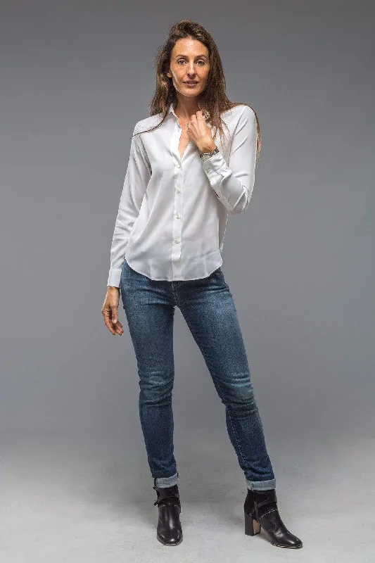 Women's Crew Neck Blouses -Sasha Silk Blouse