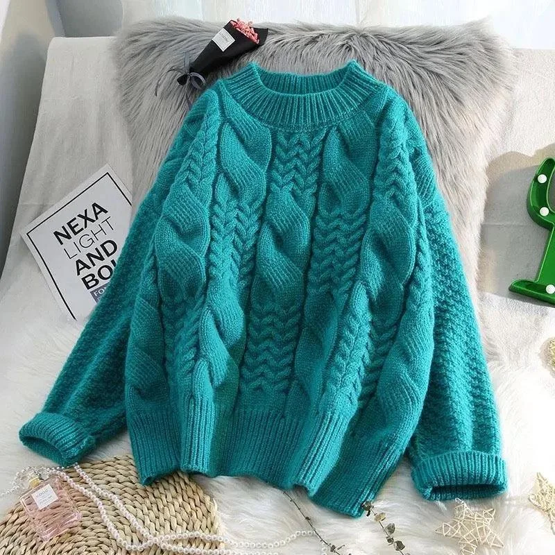 Women's Pullovers Sweater with Long Ribbed Sleeves-Scarlett Statement Pullover