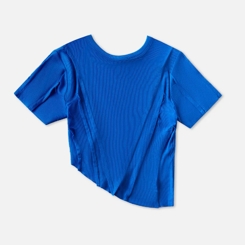 Women's Short Sleeve T-shirt -Sami Miro Vintage Asymetric Short Sleeve Tee - Sapphire Women's Short Sleeve T-shirt -Sami Miro Vintage Asymetric Short Sleeve Tee - Sapphire