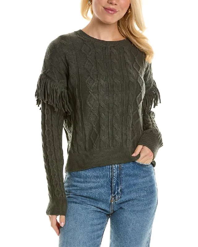 Women's Soft Wool Blend Pullover Sweater with Cardigan Style-T Tahari Cable Pullover