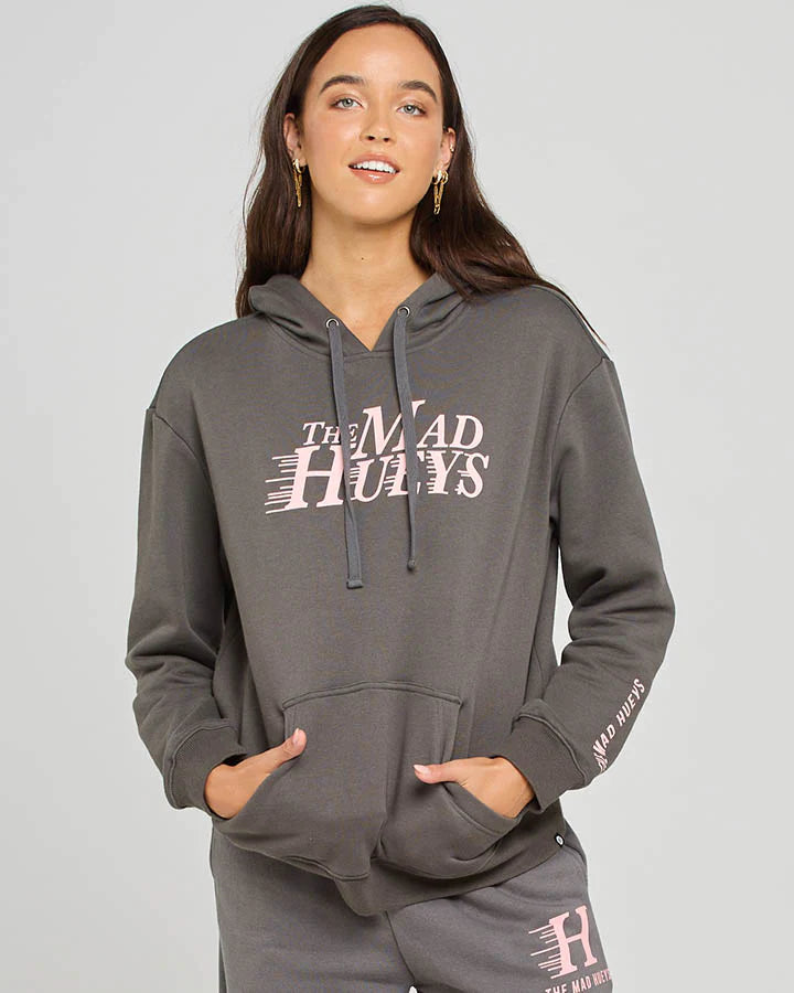 Women's Pullover Sweater for Street Style-THE MAD HUEYS SPEEDING HUEYS WOMENS PULLOVER CHARCOAL Women's Pullover Sweater for Street Style-THE MAD HUEYS SPEEDING HUEYS WOMENS PULLOVER CHARCOAL