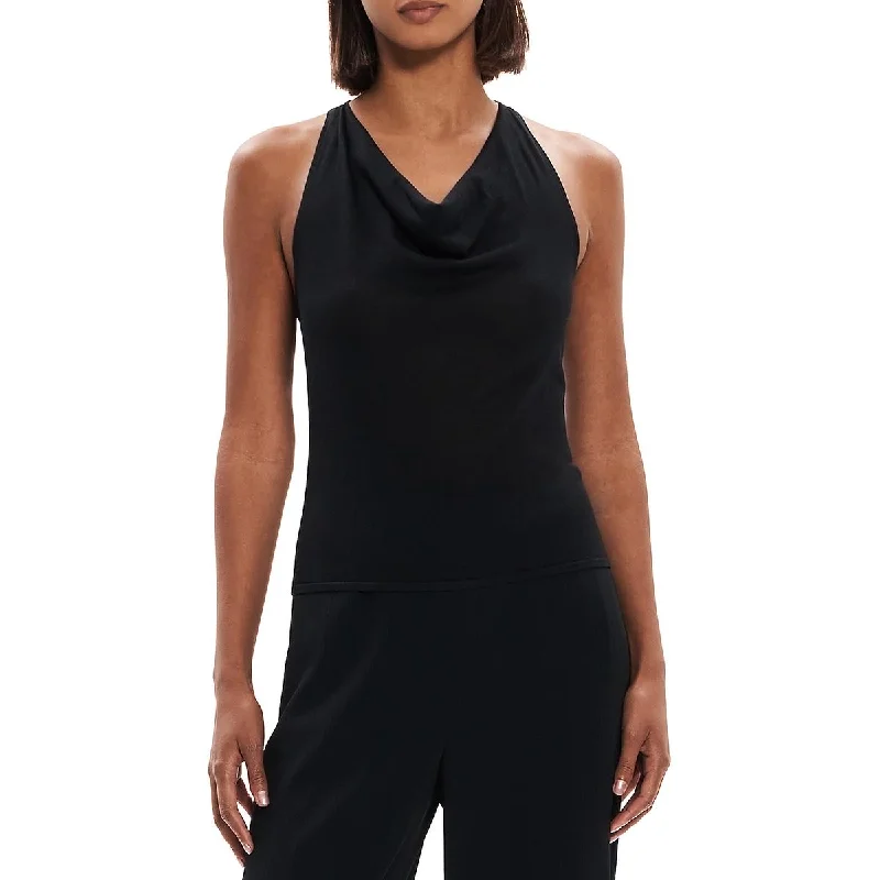 Women's Pullover Tops -Theory Womens 100% Silk Cowl Neck Pullover Top