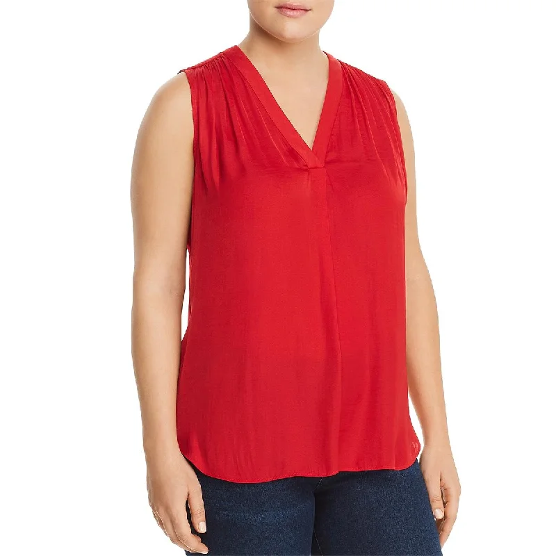 Women's Layered Top Blouses -Vince Camuto Womens Plus Sleeveless V-Neck Blouse
