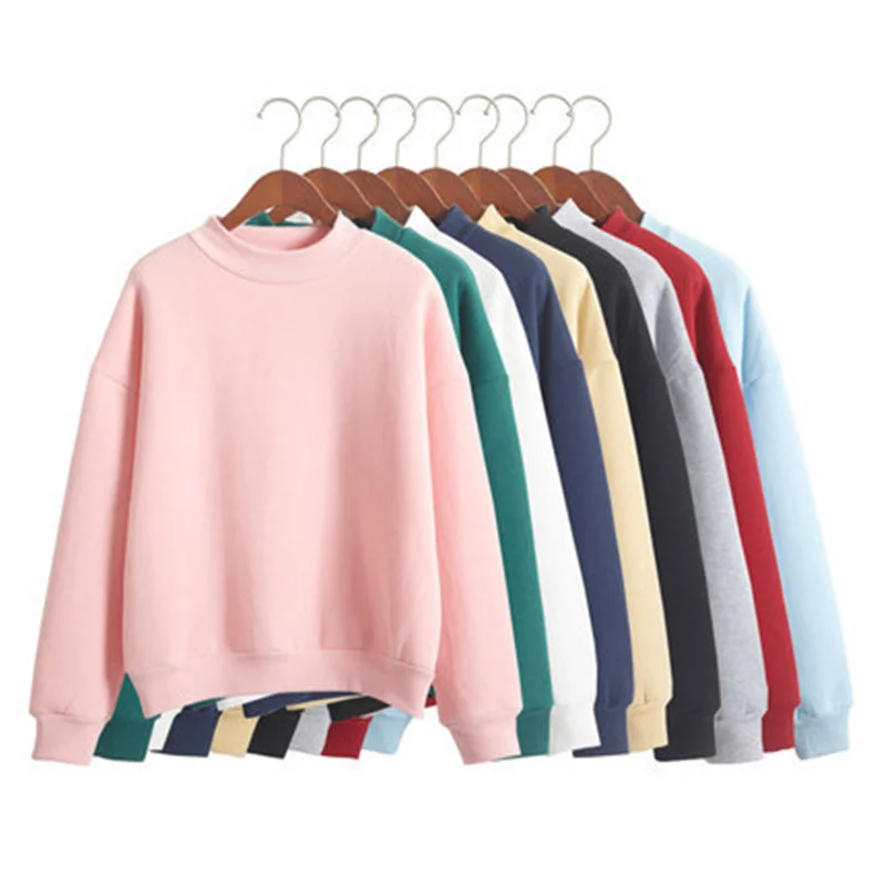 Women's Lightweight Knit Wool Pullover Sweater-Wholesale M-XXL Cute Women Hoodies Pullover 9 colors 2017 Autumn Coat Winter Loose Fleece Thick Knit Sweatshirt Female