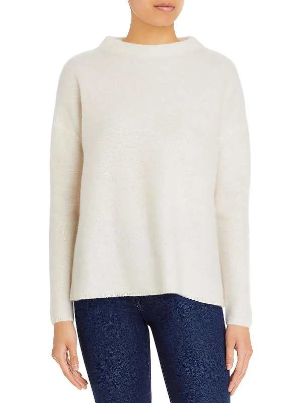 Women's Oversized Pullovers Sweater-Womens Cashmere Funnel Neck Pullover Sweater
