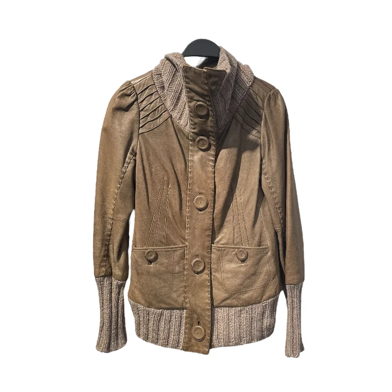 Women's Leather Jacket for Relaxed Outfits-MACKAGE/Leather Jkt/S/Leather/CML/FULL BUTTON TURTLE NECK Women's Leather Jacket for Relaxed Outfits-MACKAGE/Leather Jkt/S/Leather/CML/FULL BUTTON TURTLE NECK
