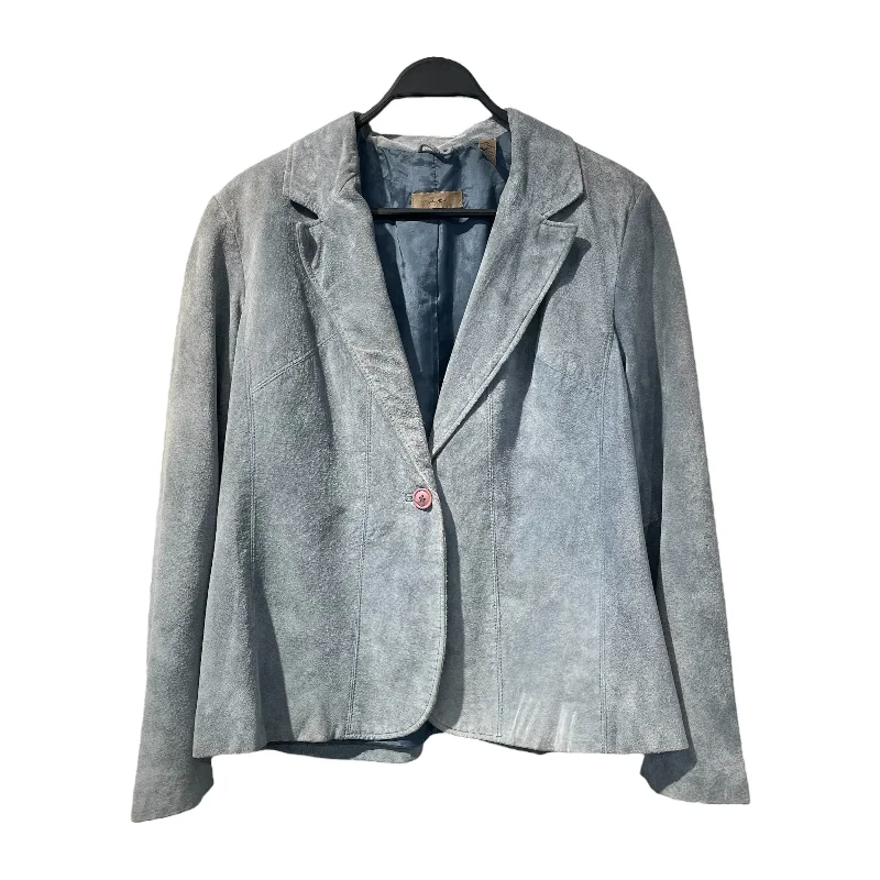 Women's Trendy Leather Jacket-Vintage/Leather Jkt/Suede/BLU/
