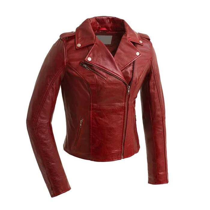 Women's Leather Jacket for Spring Fashion-Abigail- Vintage Moto Leather Jacket