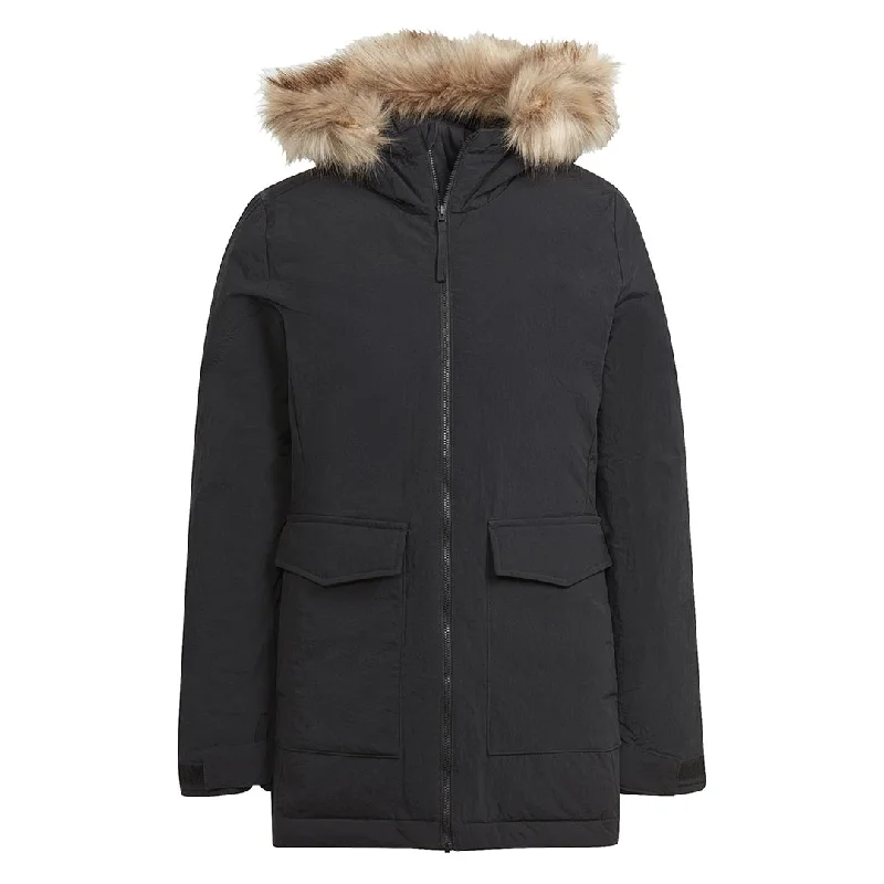 Long Parka Jacket-adidas - Women's Hooded Fur Parka (IJ8260)