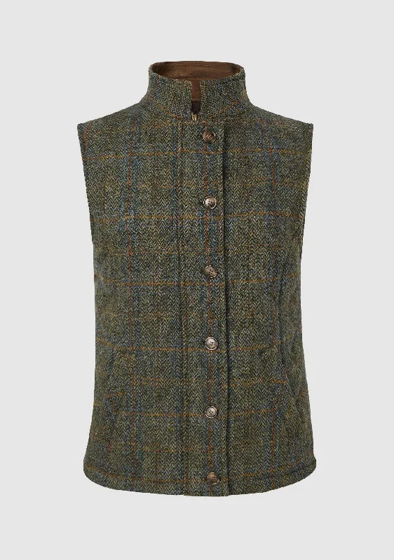 Women's Vest with Stretchable Material-Andi Ladies Gilet - Green Multi