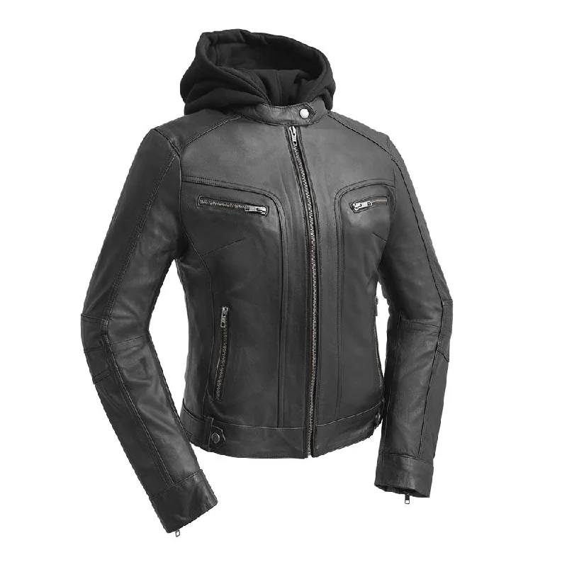 Women's Leather Jacket with High-End Finish-April - Women's Fashion Leather Jacket