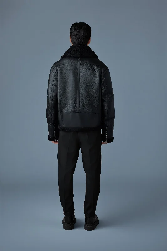 Women's Leather Jacket with Cropped Design-ATLAS-SH