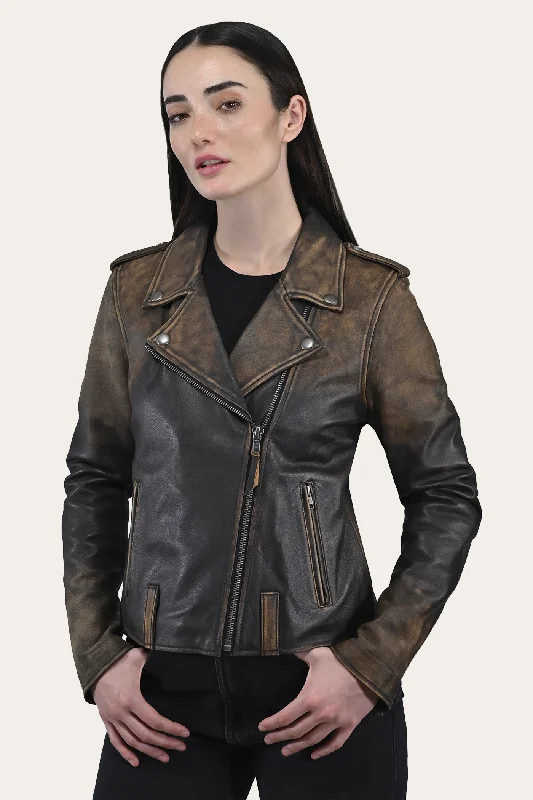 Women's Leather Jacket with Modern Tailoring-Authentic Soft Lamb Crackle Leather Biker Jacket Women's Leather Jacket with Modern Tailoring-Authentic Soft Lamb Crackle Leather Biker Jacket